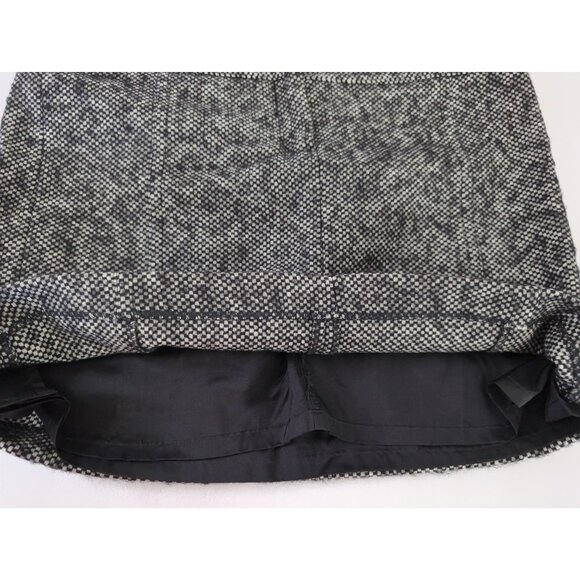 Ann Taylor LOFT Tweed Mini Skirt Womens 14 Black White Wool Blend Office Career - Picture 4 of 7